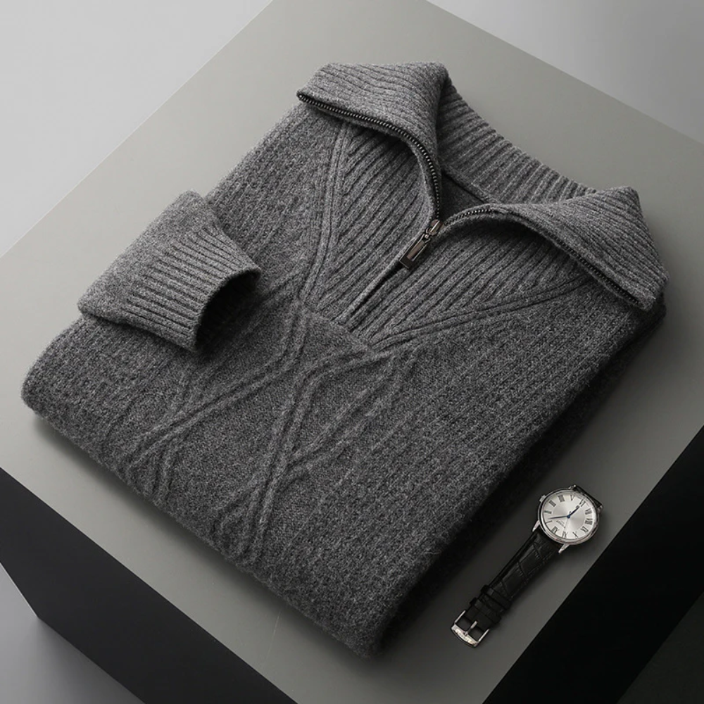 Taranto Merino Wolle Zip Pullover