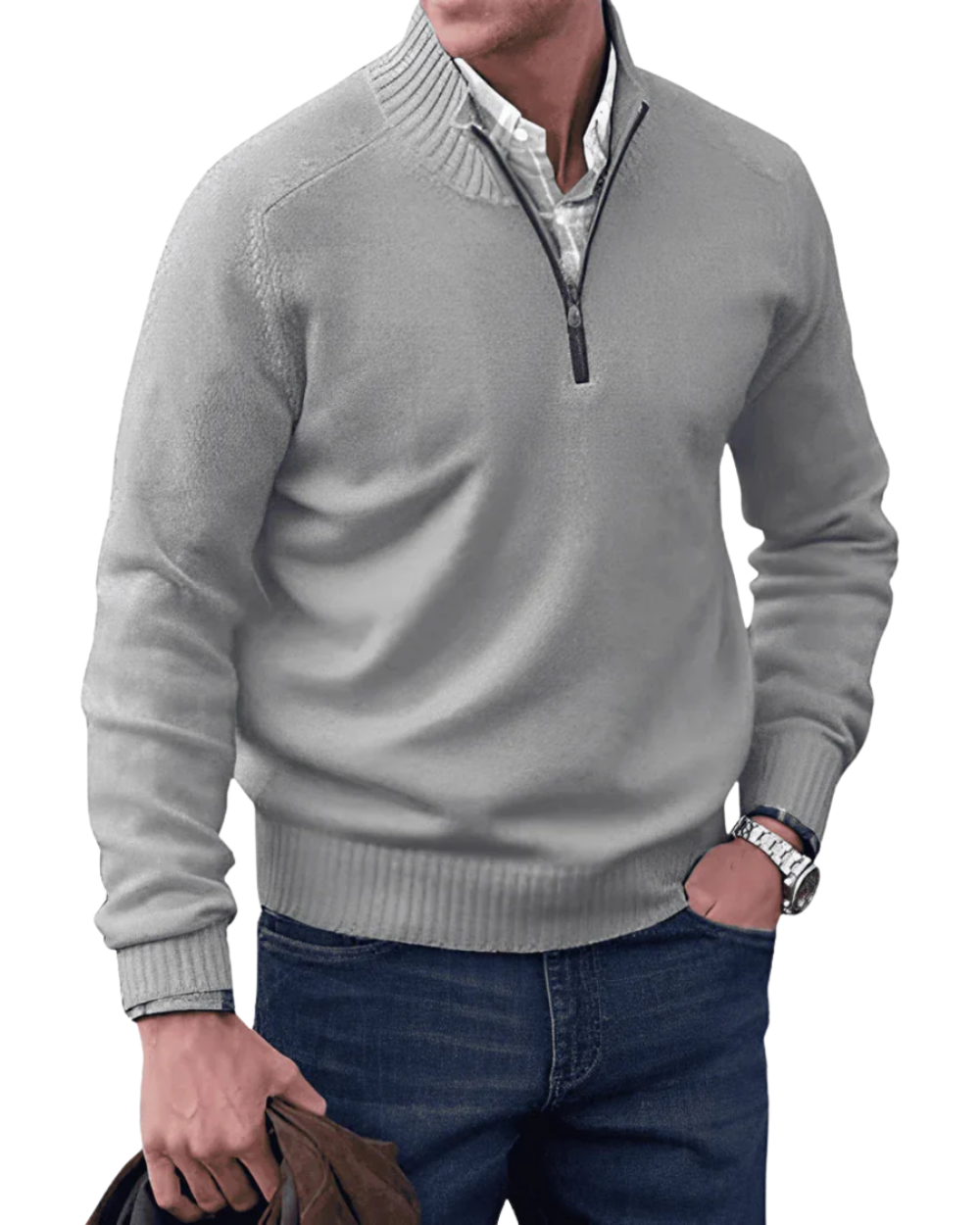 Lässiger Zip-Pullover