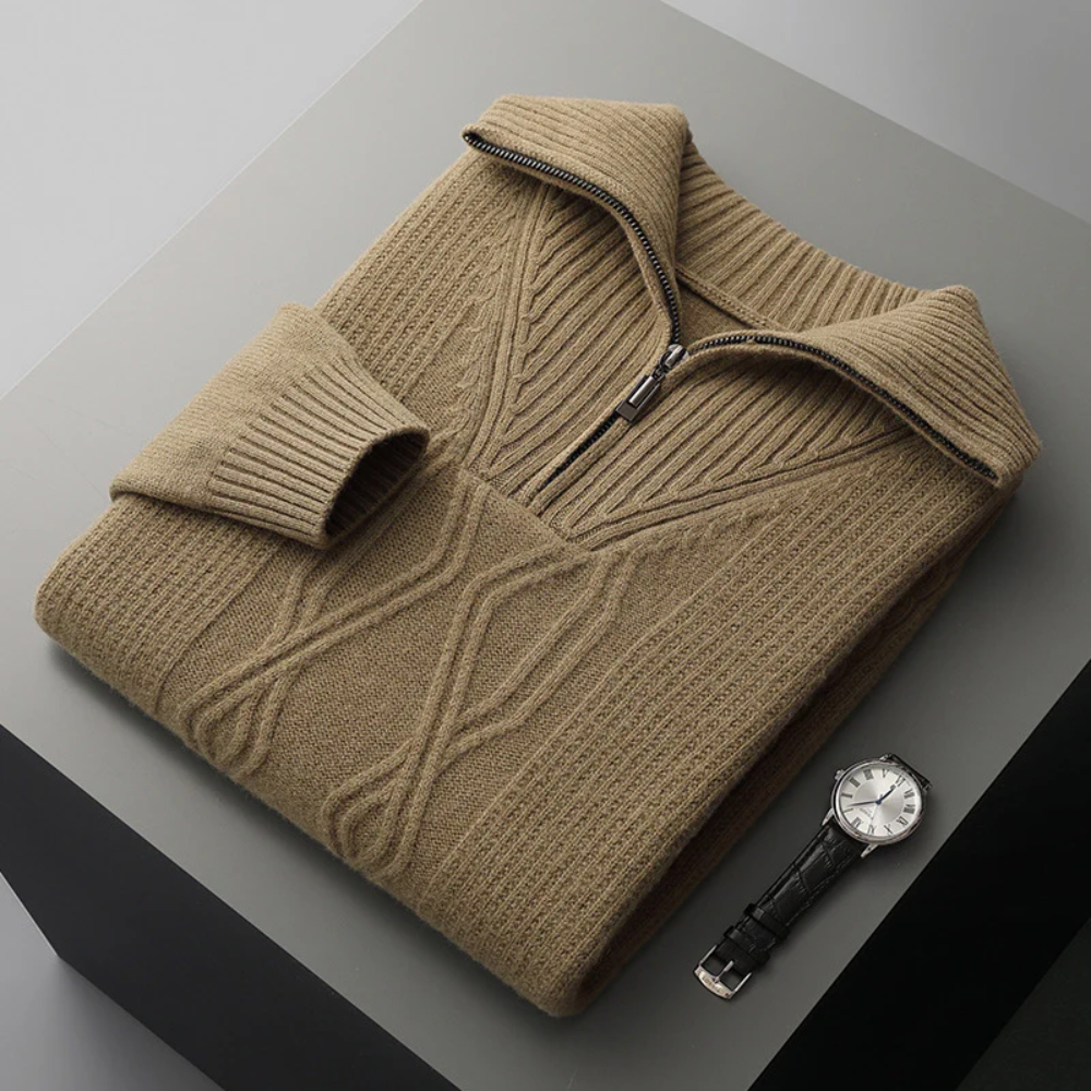 Taranto Merino Wolle Zip Pullover