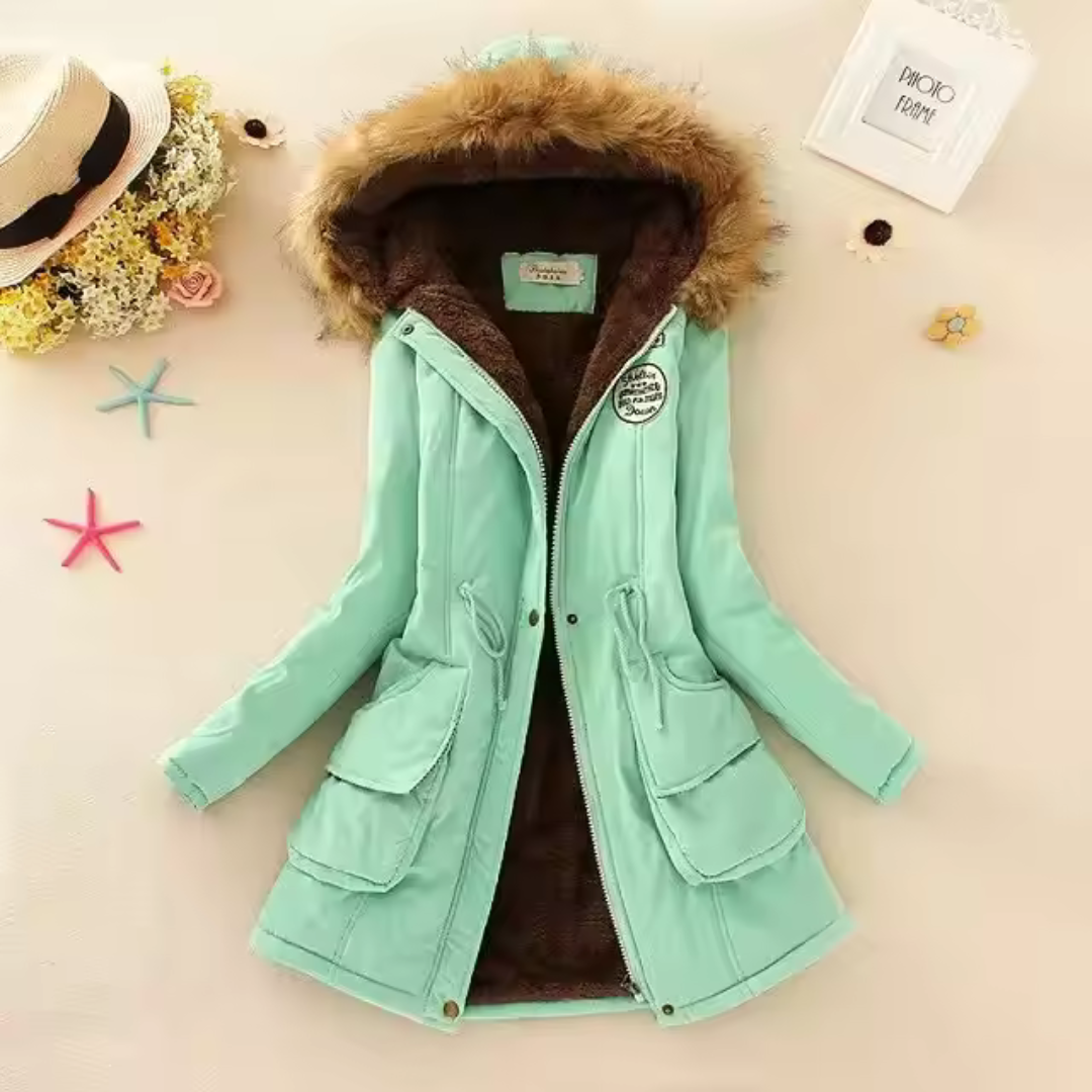 Therelle™ - Herbst/Winterjacke mit Kapuze, Stickerei und figurbetontem Schnitt