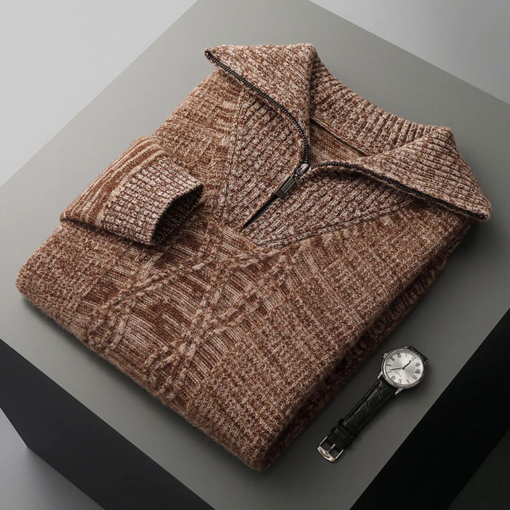 Taranto Merino Wolle Zip Pullover