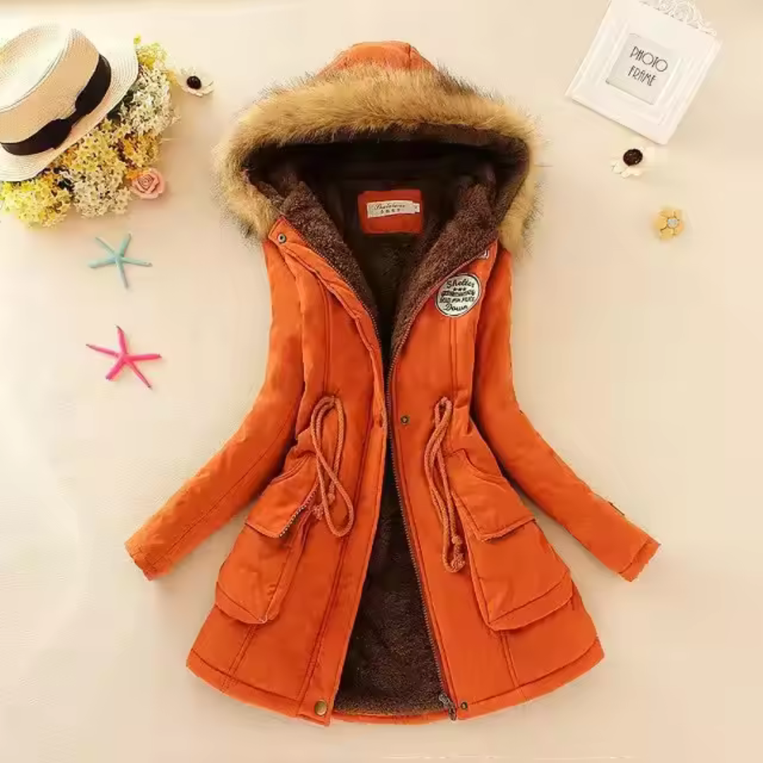 Therelle™ - Herbst/Winterjacke mit Kapuze, Stickerei und figurbetontem Schnitt