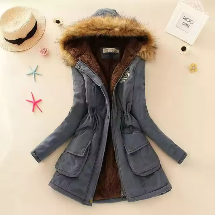 Therelle™ - Herbst/Winterjacke mit Kapuze, Stickerei und figurbetontem Schnitt