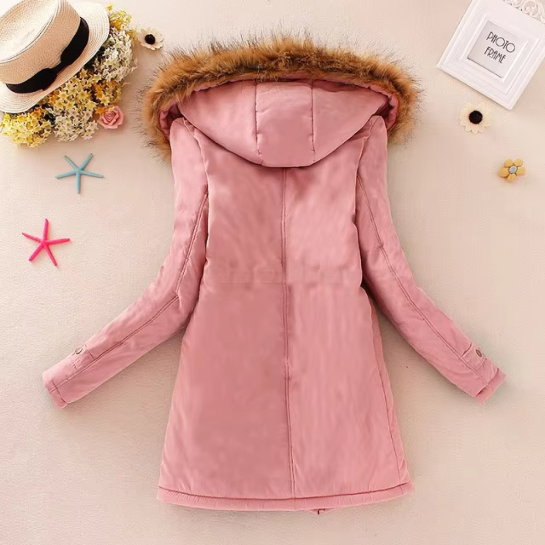 Therelle™ - Herbst/Winterjacke mit Kapuze, Stickerei und figurbetontem Schnitt