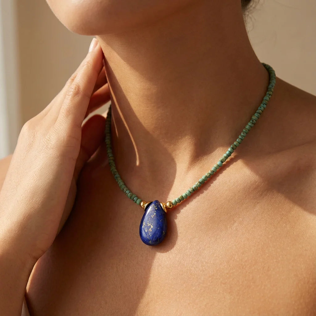 Lapis Lazuli Drop Necklace - Lapis Lazuli
