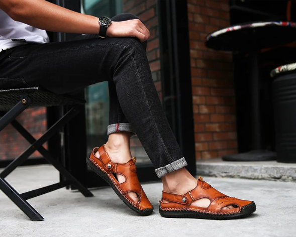 Klassische Leder Sandalen