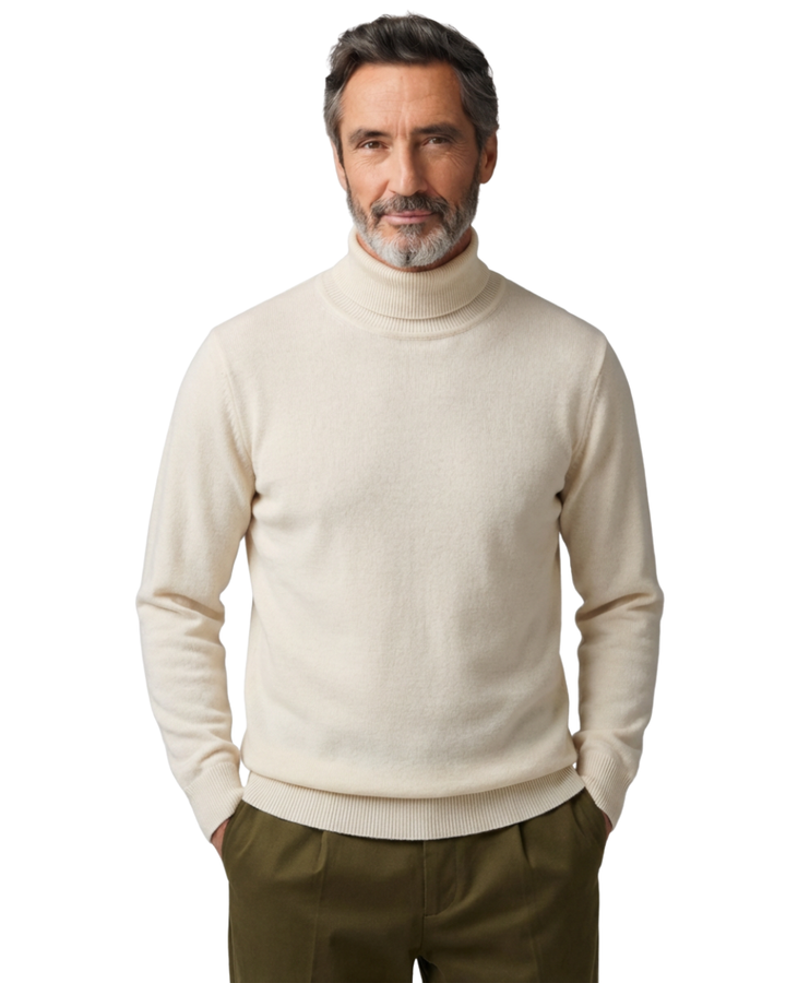 Eleganter Baumwollrollkragenpullover
