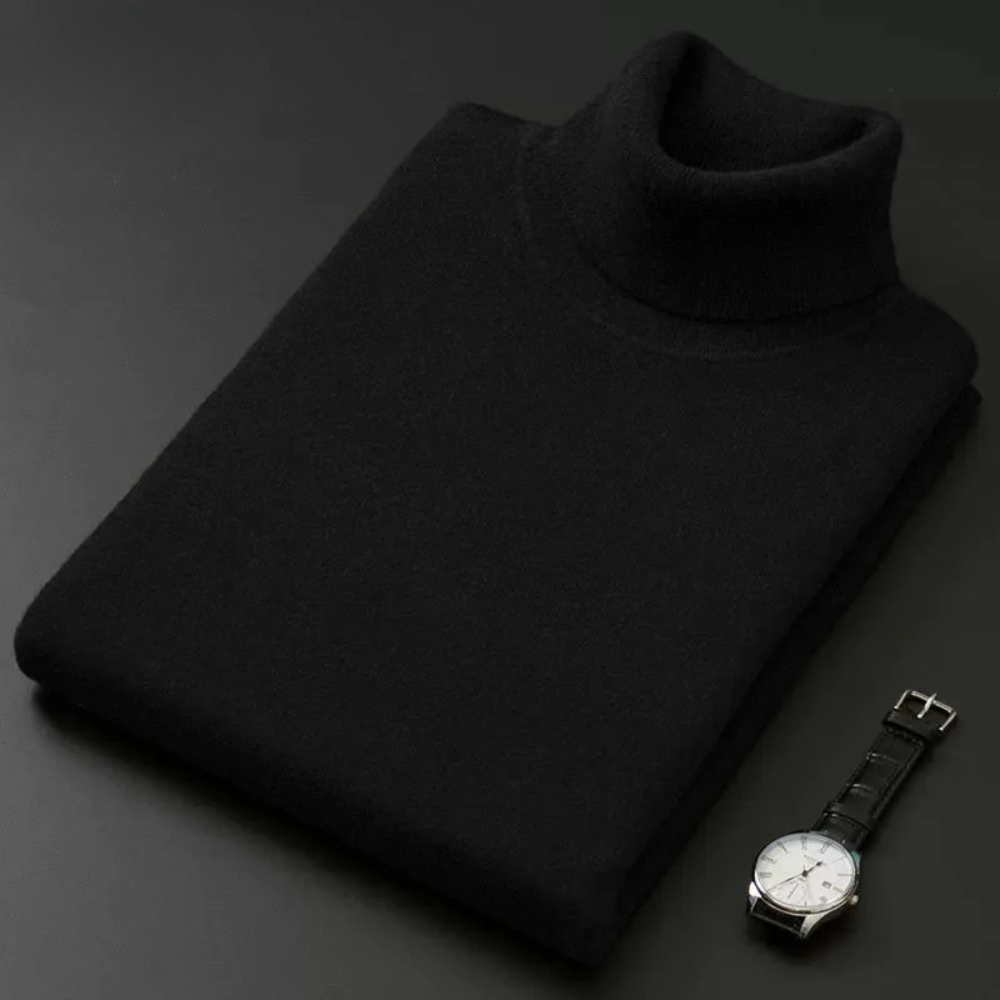 Eleganter Baumwollrollkragenpullover