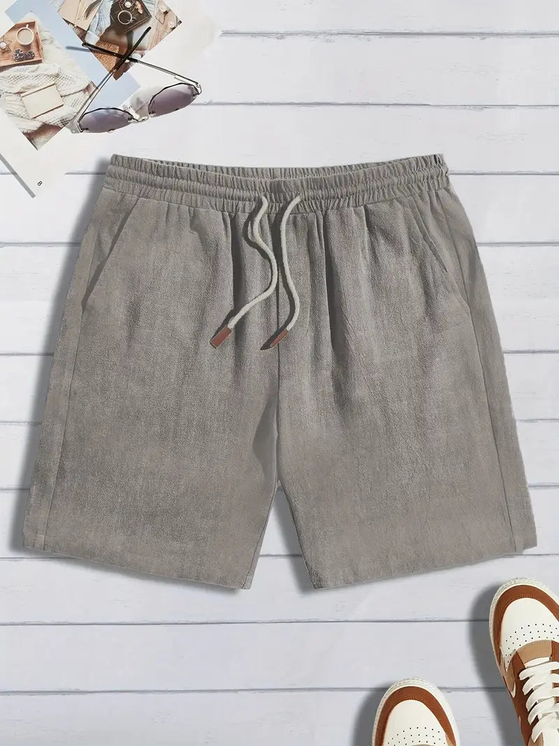 Lässige Leinen Kurze Hose
