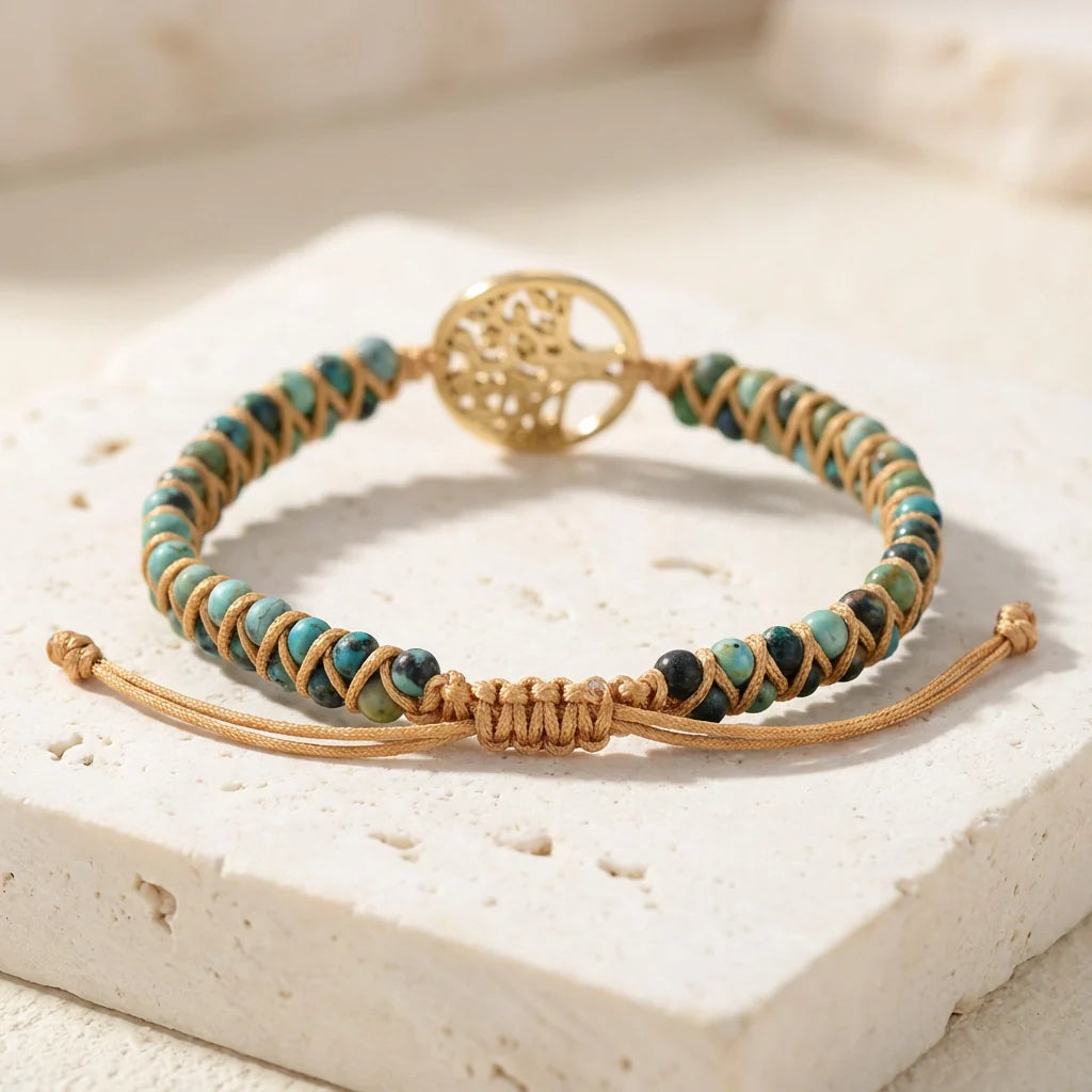 Woven Tree of Life Bracelet - Jasper