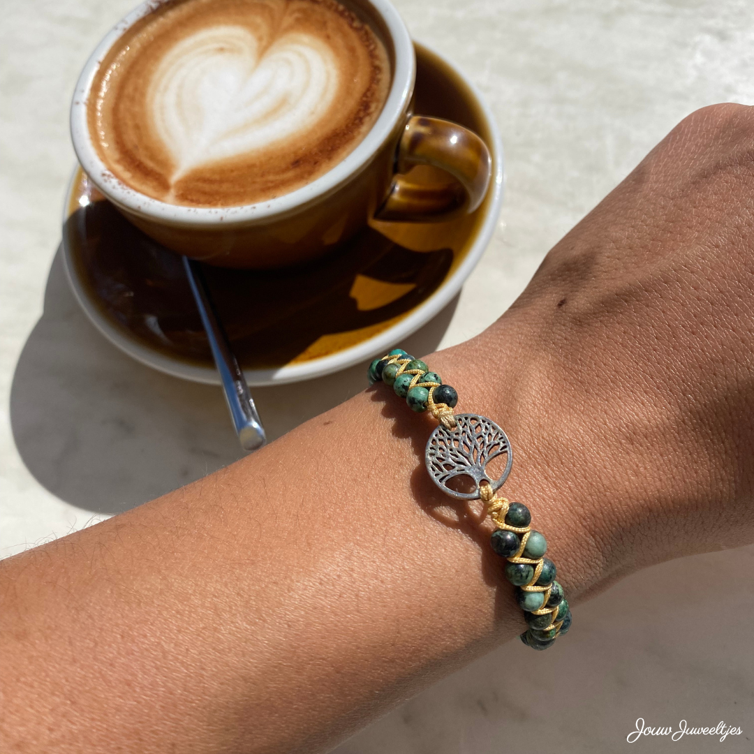 Woven Tree of Life Bracelet - Jasper