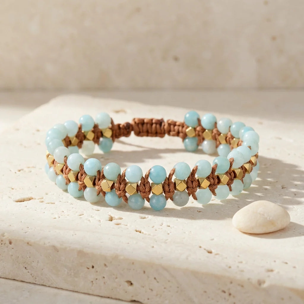 Woven Amazonite Bracelet - Amazonite 