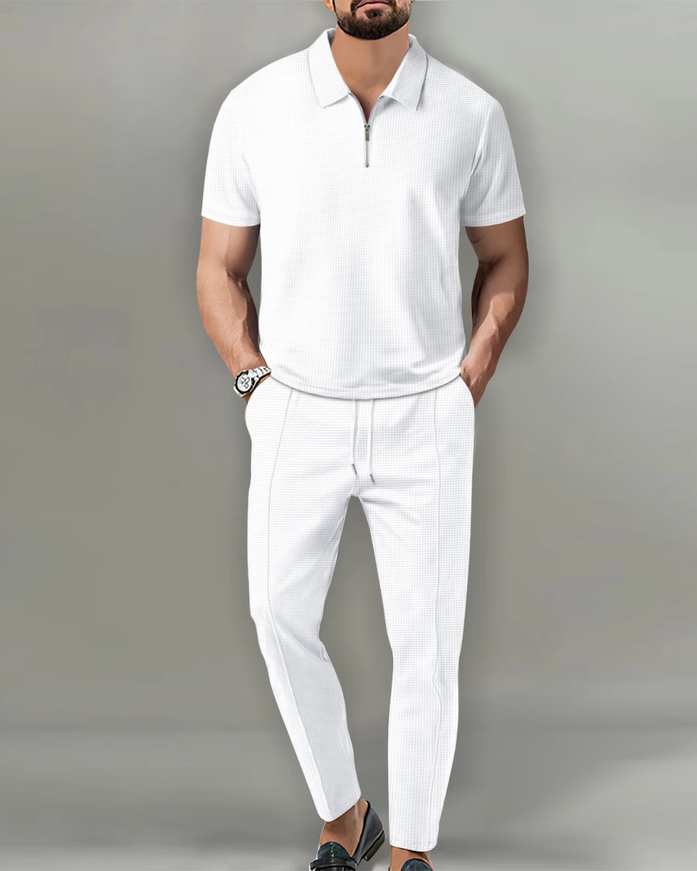 2-teiliges Zip Polo Set