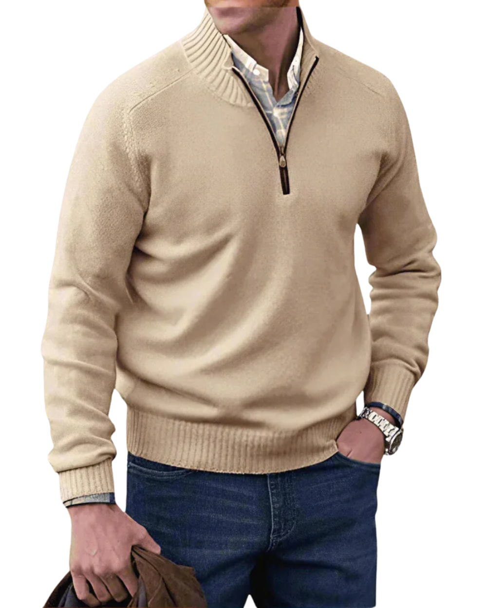 Lässiger Zip-Pullover