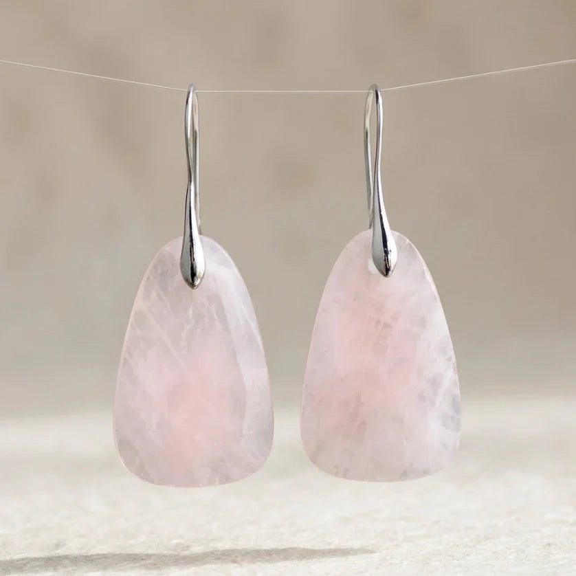 Loving Rose Quartz Earrings - Rose Quartz