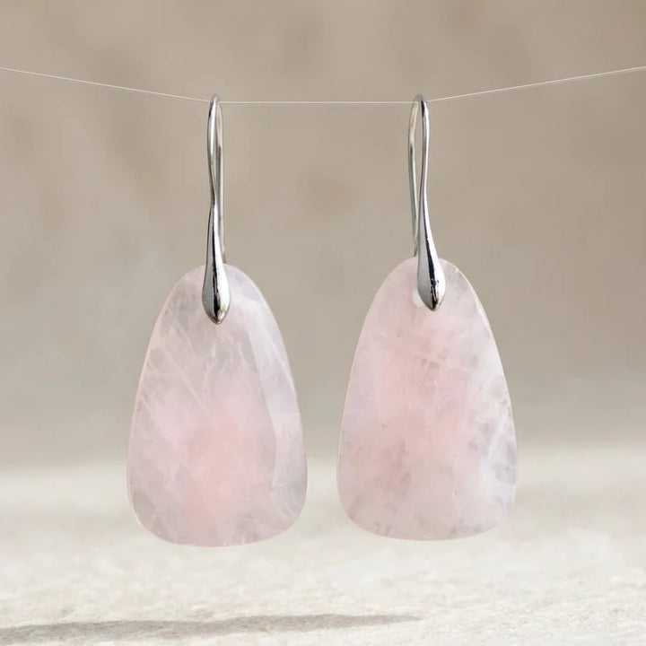 Loving Rose Quartz Earrings - Rose Quartz