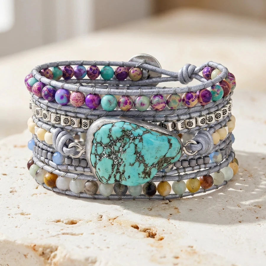 Vegan Healing Turquoise Bracelet - Turquoise