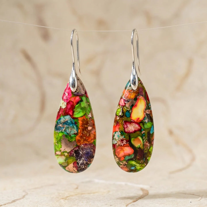 Decisive Jasper Earrings Zilverkleurig - Jasper