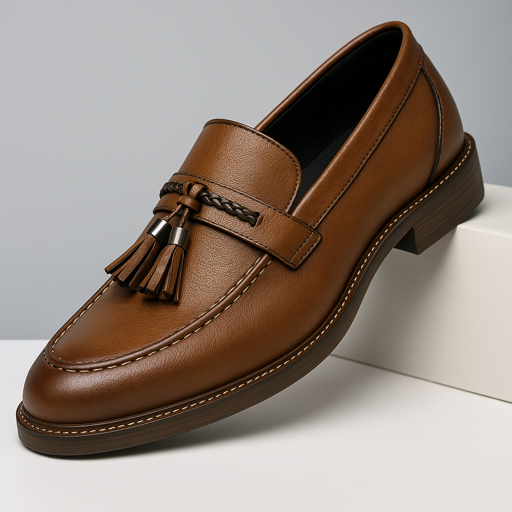 Leder Loafers mit Quasten