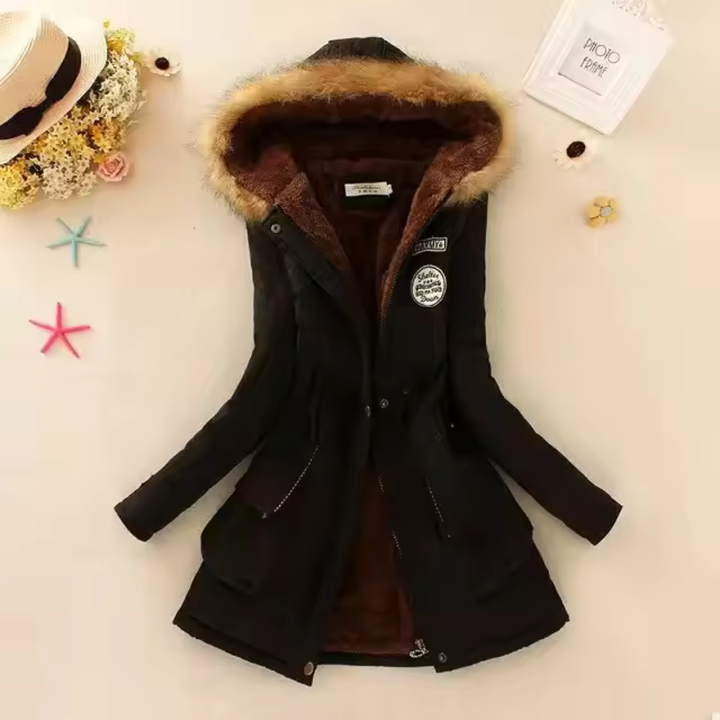 Therelle™ - Herbst/Winterjacke mit Kapuze, Stickerei und figurbetontem Schnitt