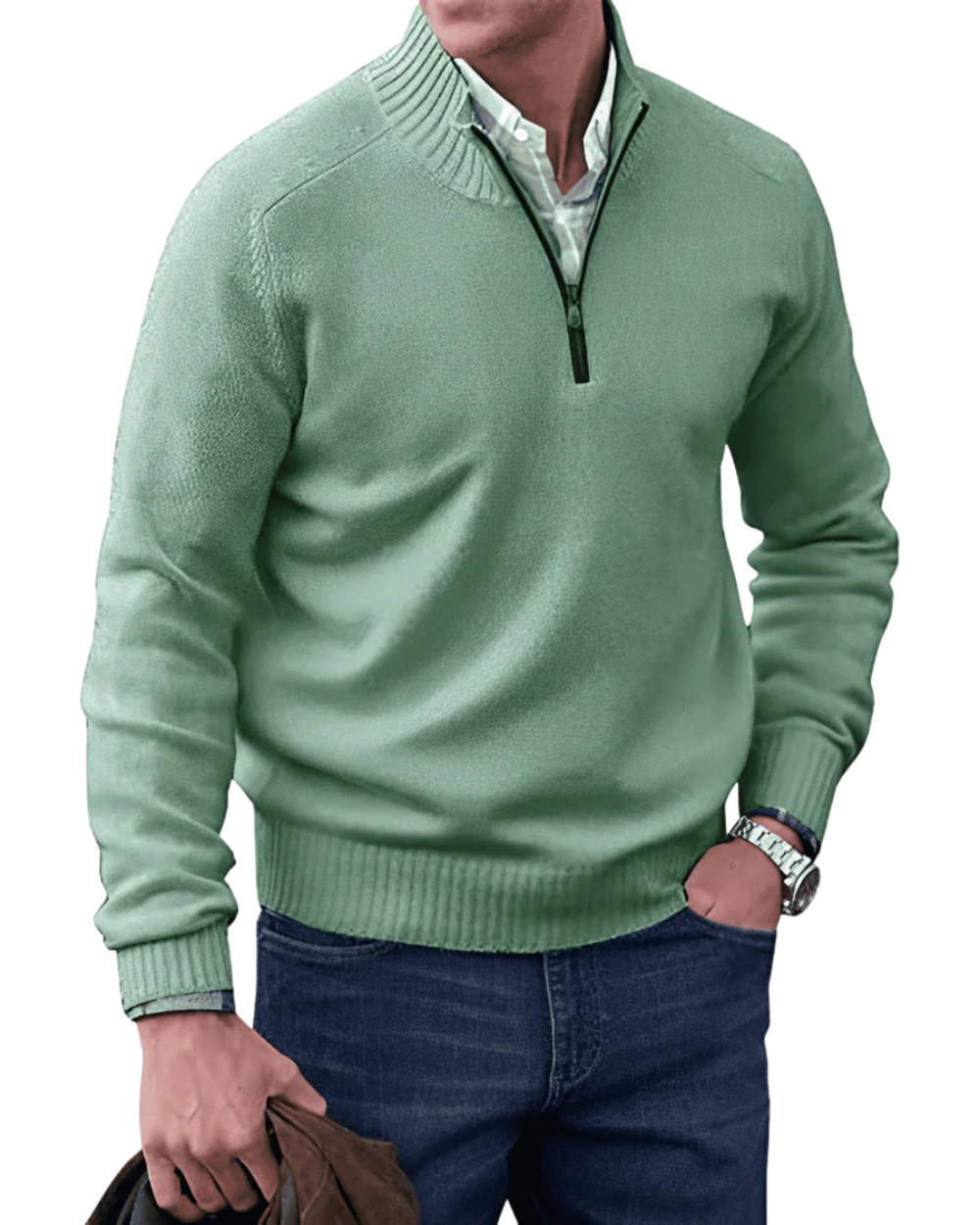 Lässiger Zip-Pullover