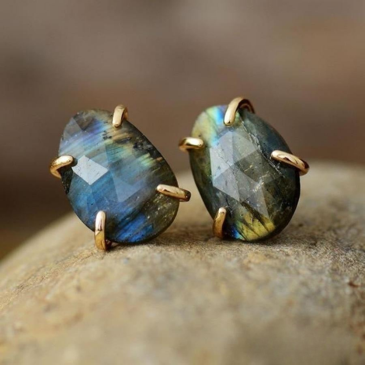 Spiritual Labradorite Stud Earrings - Labradorite