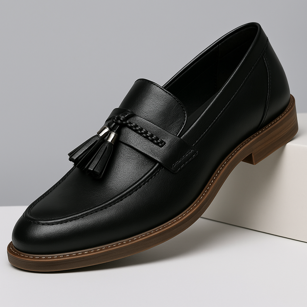 Leder Loafers mit Quasten