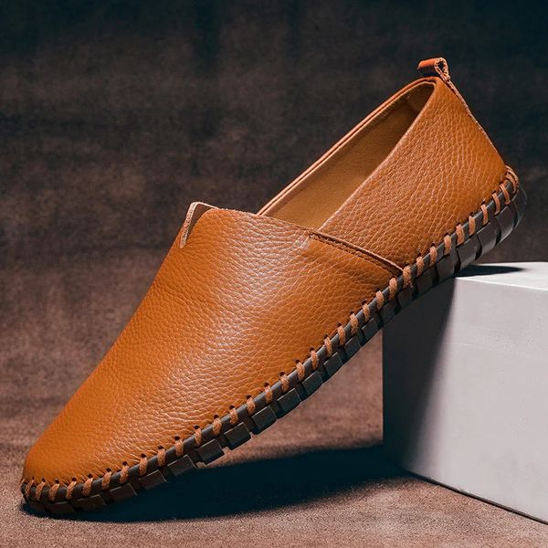 Handgenähte Lederloafers