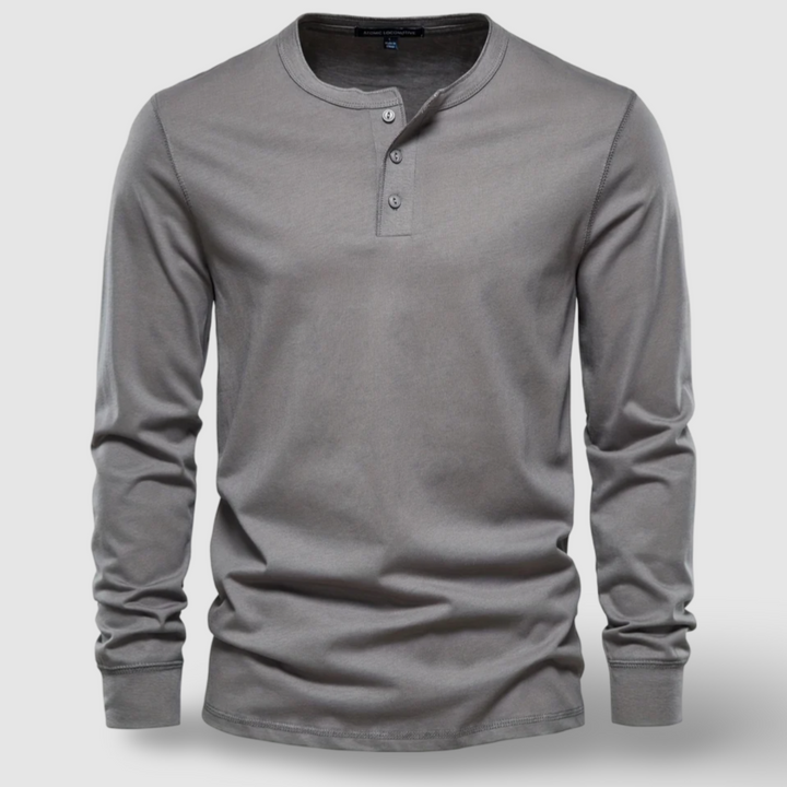 Elegantes Baumwoll-Henley mit langen Ärmeln