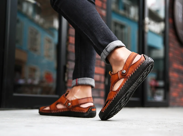 Klassische Leder Sandalen
