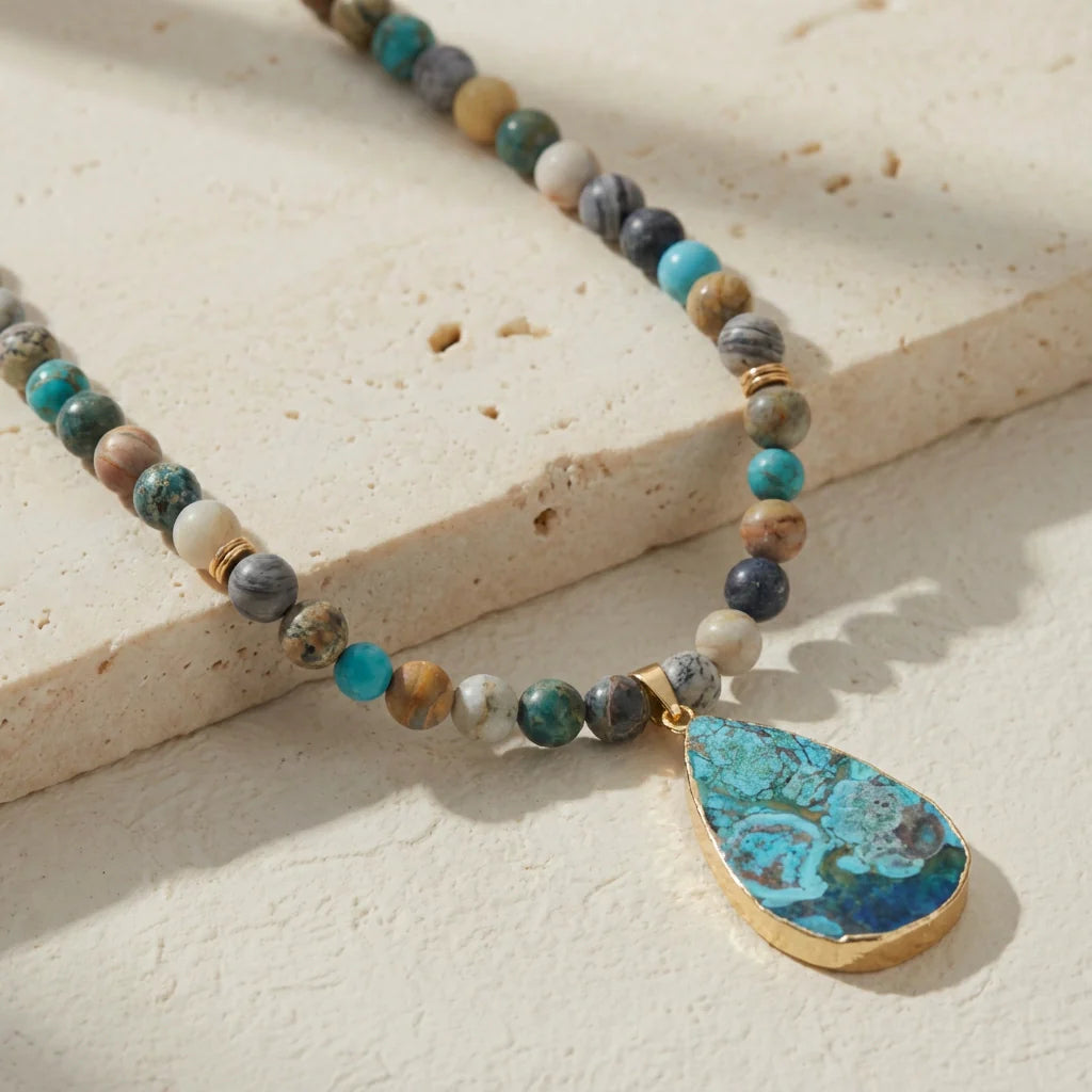 Flowing Ocean Jasper Necklace - Jasper