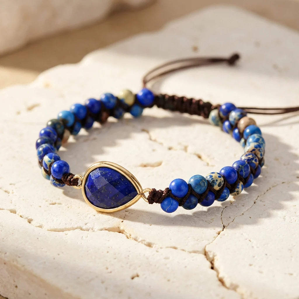 Woven Lapis Lazuli Bracelet - Lapis Lazuli