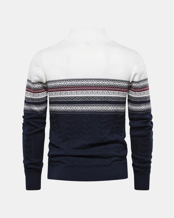 Frederico Baumwoll-Ritssweater mit Muster