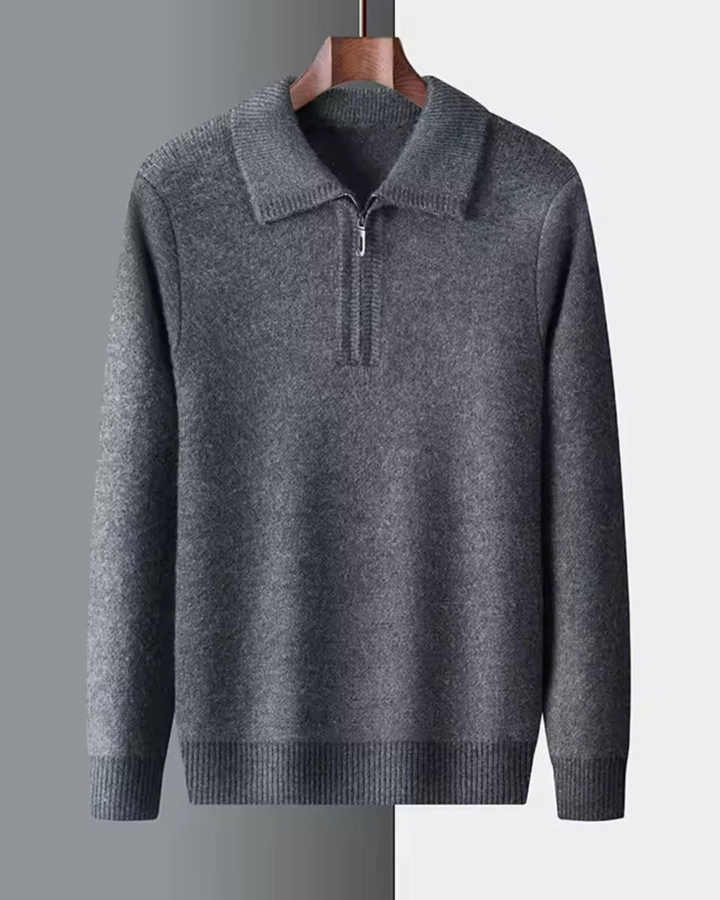 Gstaad Kaschmir Pullover mit Viertelreißverschluss