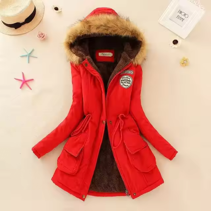 Therelle™ - Herbst/Winterjacke mit Kapuze, Stickerei und figurbetontem Schnitt