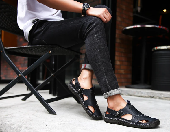 Klassische Leder Sandalen