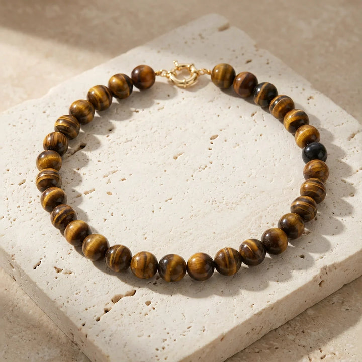 Bold Tigers Eye Necklace & Earrings (set of los) - Tiger's Eye