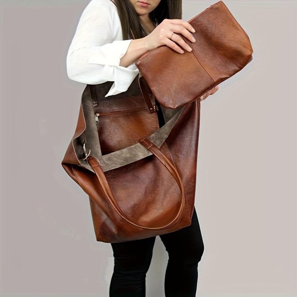 Renee | Große Kapazitäts-Tote-Tasche Retro-Softness