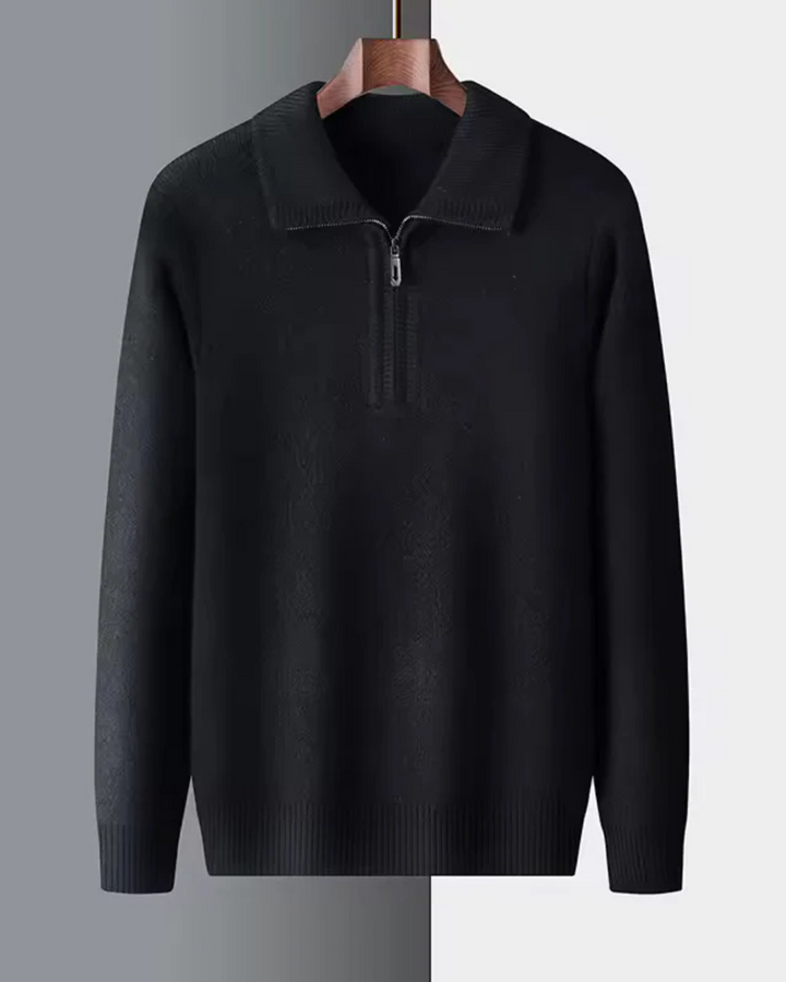 Gstaad Kaschmir Pullover mit Viertelreißverschluss