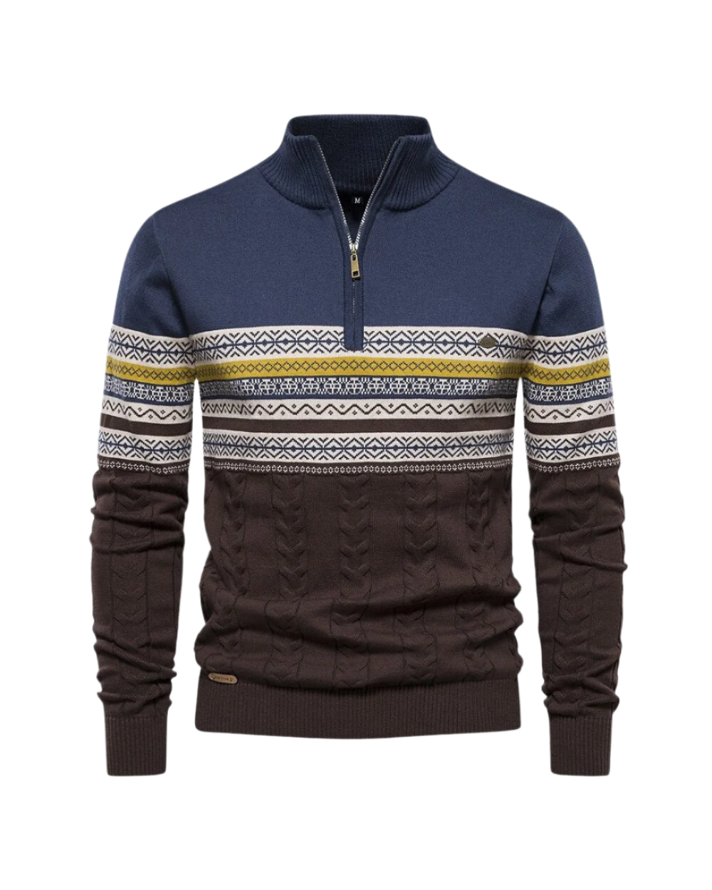 Frederico Baumwoll-Ritssweater mit Muster