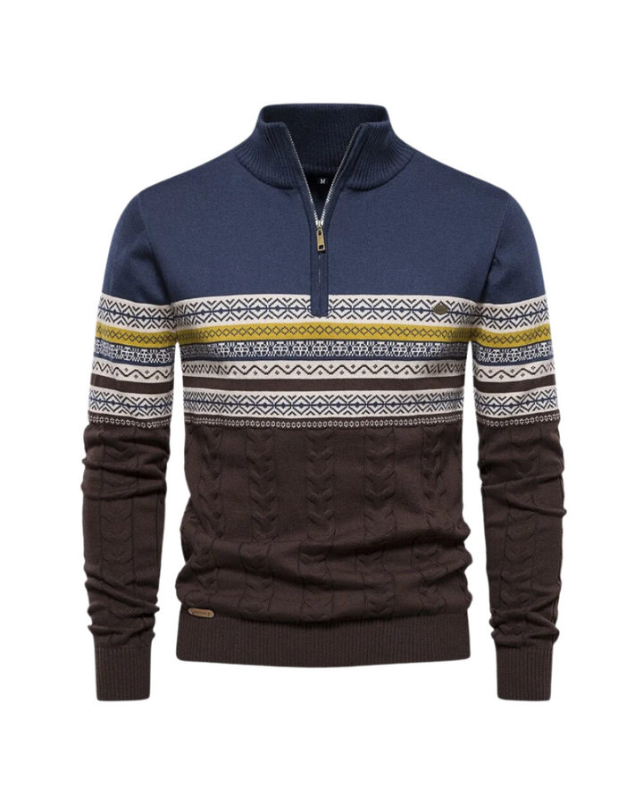 Frederico Baumwoll-Ritssweater mit Muster