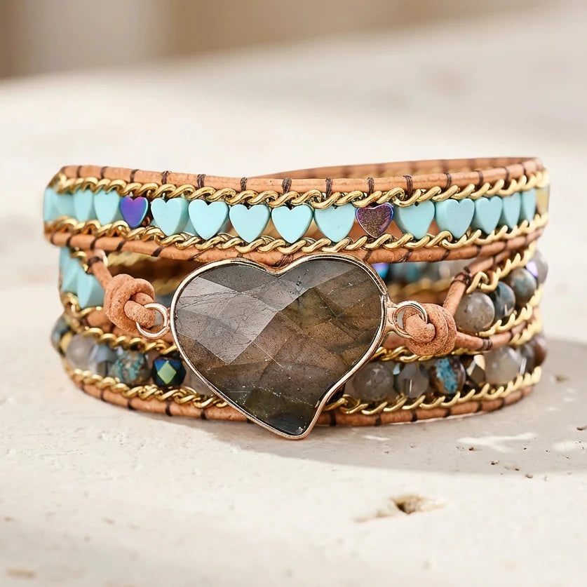 Labradorite Heart of Protection Bracelet - Labradorite