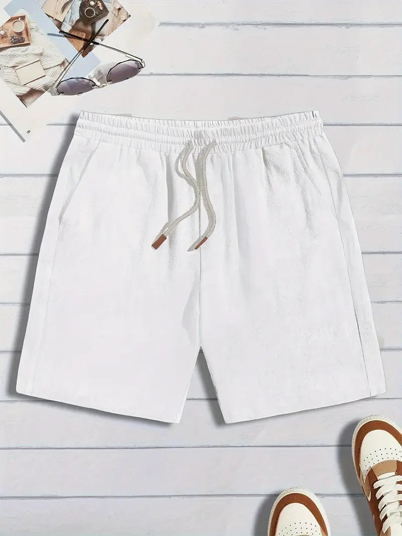 Lässige Leinen Kurze Hose