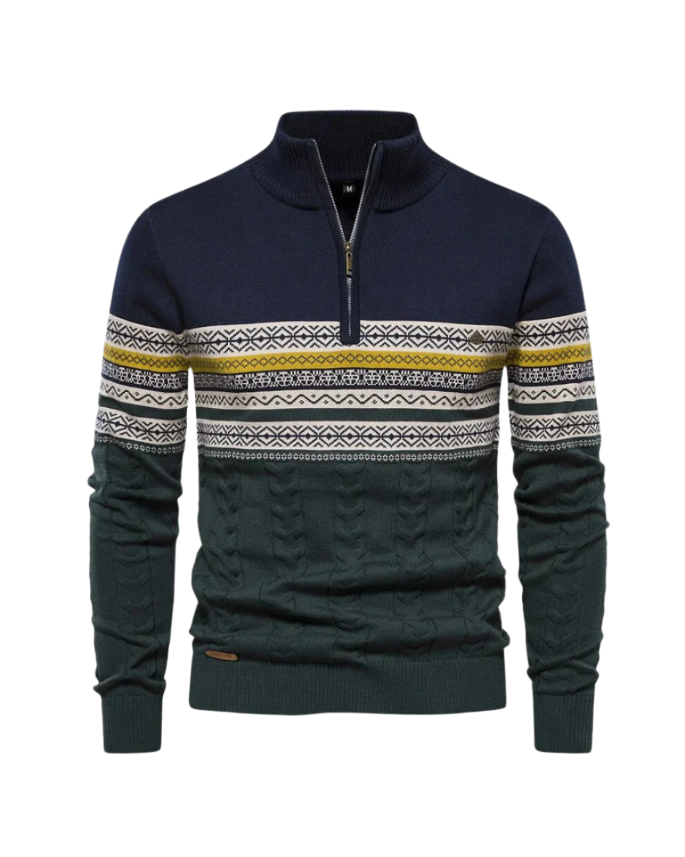 Frederico Baumwoll-Ritssweater mit Muster