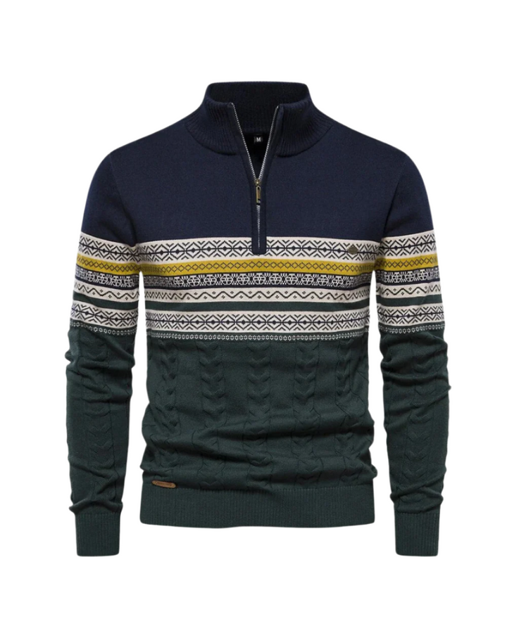 Frederico Baumwoll-Ritssweater mit Muster