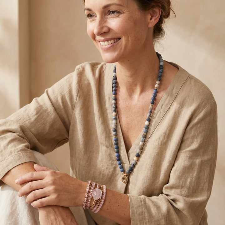 Jasper & Blue Aventurine Mala - Aventurine