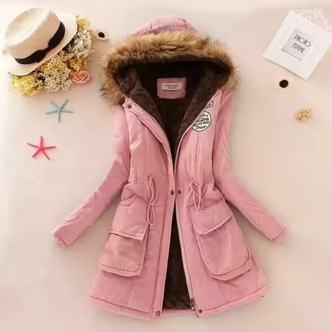 Therelle™ - Herbst/Winterjacke mit Kapuze, Stickerei und figurbetontem Schnitt