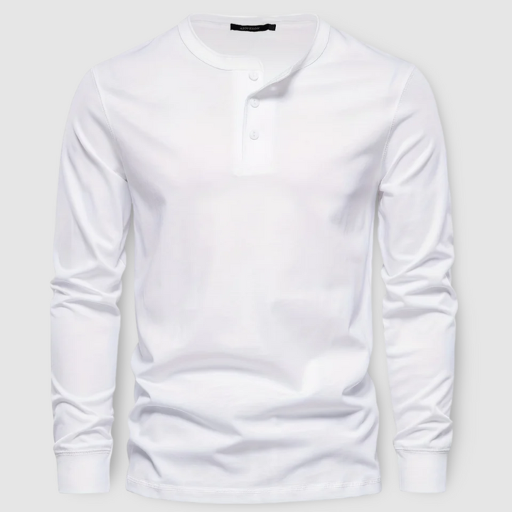 Elegantes Baumwoll-Henley mit langen Ärmeln