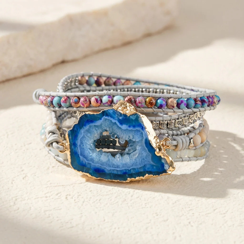 Dreamy Blue Agate Bracelet - Agate