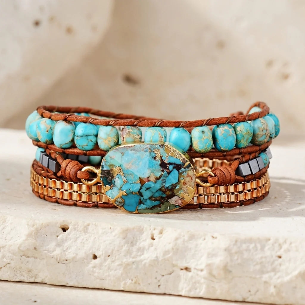 Expressive Turquoise Bracelet - Turquoise